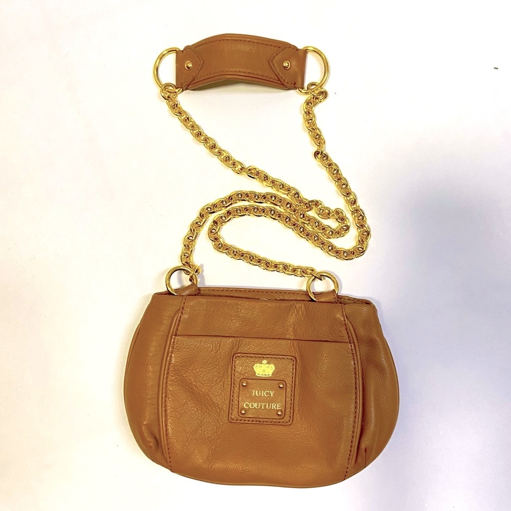 Juicy Couture EUC Tan Leather Crossbody Chain Bag - Picture 2 of 8